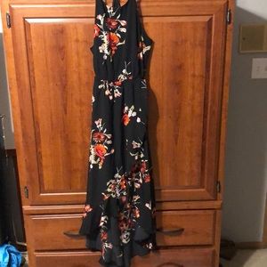 Midi floral halter dress